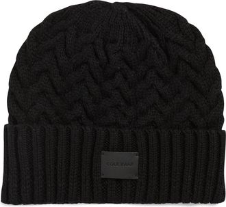 Cole Haan Chain Stitch Beanie in Caviar at Nordstrom Rack