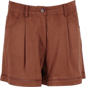 Ermanno Scervino Tailored Suede Brown Shorts