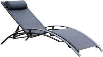 Concept Usine Tumbona apilable y regulable de aluminio y textileno negro / negro