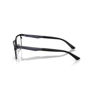 Emporio Armani 0ea1183 Rectangular Matte Black Metal Eyeglasses with Two-Tone Temples