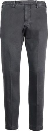 Michele Carbone Broeken - Heren - Slim Fit Broeken - Zwart - W37 - Katoen - Broeken