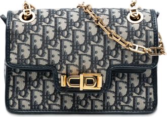 Dior Tweedekans Oblique Canvas Cd Lock Chain Flap Crossbody