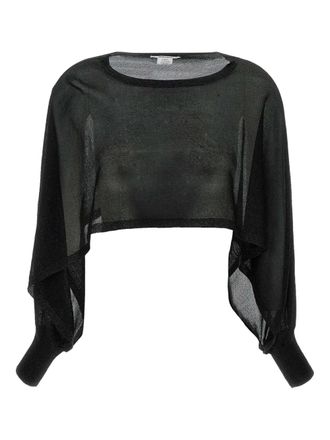 KANGRA lurex-detailed top - women - Metallic Fibre/Viscose - 40 - Black