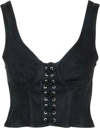 Mauro Grifoni Sleeveless Tops - Dames - Tops zonder mouwen - Zwart - M - Katoen - Tops