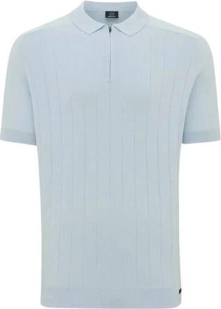 Genti Polo Zip - Heren - Polos - Blauw - S - Nylon - Tops