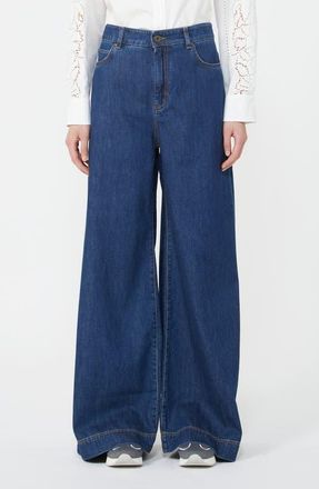 Max Mara Vega Wide Leg Jeans in Navy at Nordstrom, Size 12