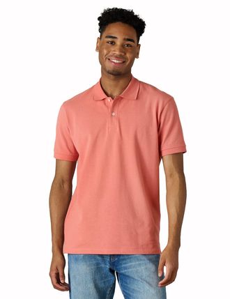 Lapasa Mens 100% Pique Cotton Polo Shirts Short Sleeve Classic Fit Spring/Summer 2024 M19 Orange M