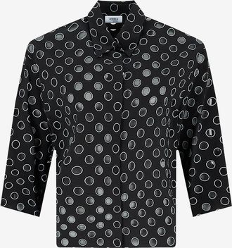 Akris Boxy-Bluse mit Ausschnitten Polka Dot