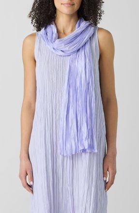 Eileen Fisher Whisper Crushed Silk Scarf in Blflw at Nordstrom