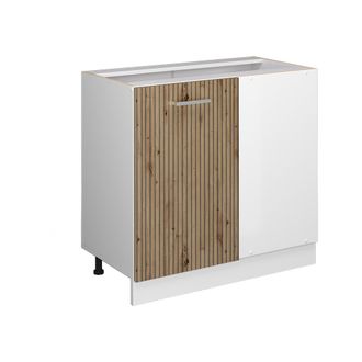 Vicco Armario De Esquina R-line, Roble Artesanal, 86 Cm Sin Encimera