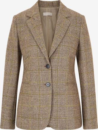 Antonelli Karierter Schurwollblazer Gocciole