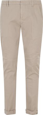Dondup Straight-Leg Sand Gabardine Pants with Refined Details