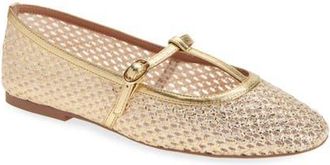 Linea Paolo Monet T-Strap Flat in Gold at Nordstrom, Size 10.5