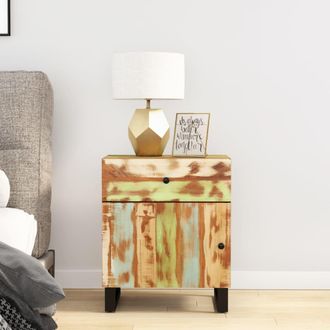 vidaXL Vidaxl - Mesita De Noche Madera Reciclada Y Contrachapada 50x33x60 Cm