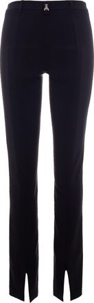 Patrizia Pepe Womens Slim Crepe Trousers Black Elastane