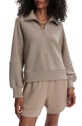 Varley Milano Half-Zip Sweatshirt in Taupe Marl at Nordstrom, Size Large