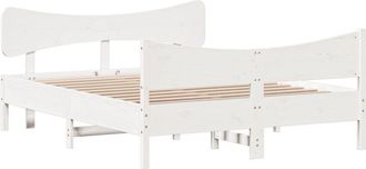 vidaXL Vidaxl - Estructura De Cama Sin Colch&oacute;n Madera De Pino Blanca 140x190 Cm