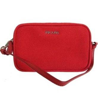 Prada Pre-owned Handbags, female, Red, Size: ONE SIZE Pre-owned Canvas prada-bags