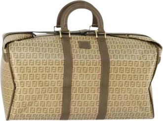 Fendi Pre-owned Weekend Bags, female, Beige, Size: ONE SIZE Pre-owned Canvas Weekend Bag