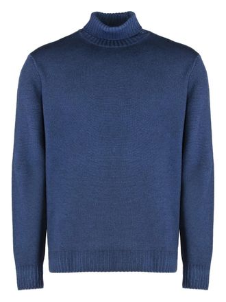 Moorer Trui met hoge hals en lange mouwen - Blauw