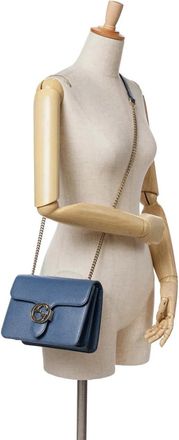 Gucci Hobo Bags - 2016-2024 Small Dollar Calfskin Interlocking G Cro - Gr. unisize - in Blau - für Damen