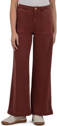 Kut from the Kloth Meg Patch Pocket High Waist Wide Leg Pants in Rust at Nordstrom Rack, Size 10