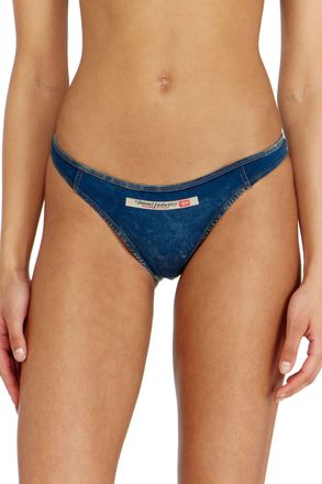 Diesel Cotton Brazilian briefs with denim effect - Strings - Woman - Blue