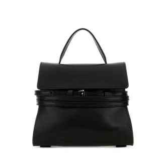 Moschino Black Nappa Leather Small Tie Me Handbag