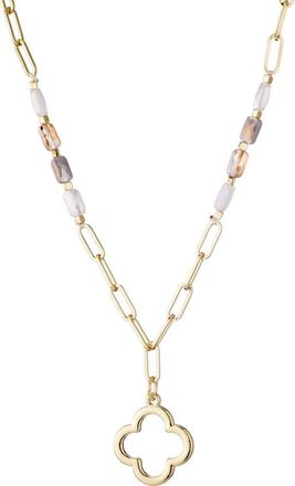 Adornia Crystal Clover Pendant Necklace in Gold at Nordstrom Rack