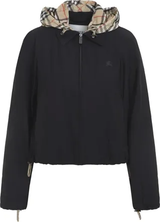 Burberry Jassen, Dames, Zwart, XS, Nylon, Newcott Harrington Jas
