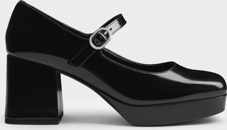 Charles & Keith Platform Block-Heel Mary Jane Pumps
