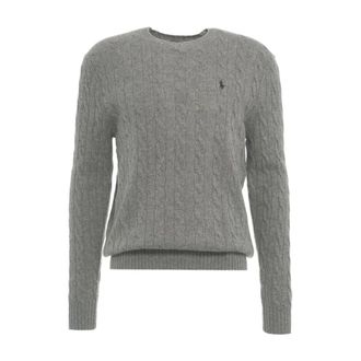 Polo Ralph Lauren Round-neck Knitwear, male, Gray, XL, Grey Knitwear for Men Aw24