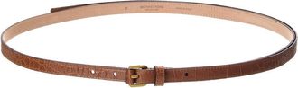 Michael Kors Carolyn Croc-Embossed Leather Belt