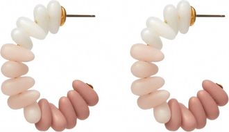 Lele Sadoughi Womens Candy Beaded Hoop Earrings In Shell Pink