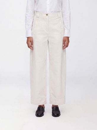 Max Mara Pantaloni Adorni in cotone a vita alta con gamba larga