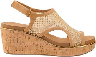 Corkys Footwear Womens Carley Wedge Sandal In Caramel Mesh