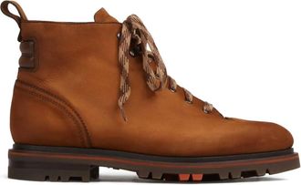 Santoni Veterlaarzen met ronde neus - Bruin