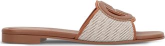 Gucci canvas sandals - women - Canvas/Calf Leather/Calf Leather/Calf Leather - 37.5 - Neutrals