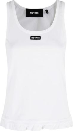 Rotate Tanktop met ruches aan de zoom - Dames - Tops zonder mouwen - Wit - L - Tops