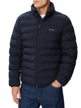 Calvin Klein Lightweight Quilted Puffer Jacket with High Collar and Subtle Branding