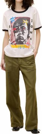 Daydreamer Elton John 1973 Pop Art Oversized Ringer Tee In White