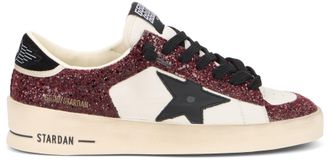 Golden Goose Womens Sneakers Stardan Leather Glitter Cream-Black-White-Beige Trainers Cream/black/white/beige