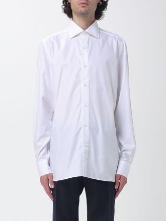 Borrelli Napoli Camicia Luciano in popeline di cotone con collo francese