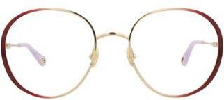 Chloé 56mm Round Optical Glasses in Burgundy Burgundy Transparent at Nordstrom Rack