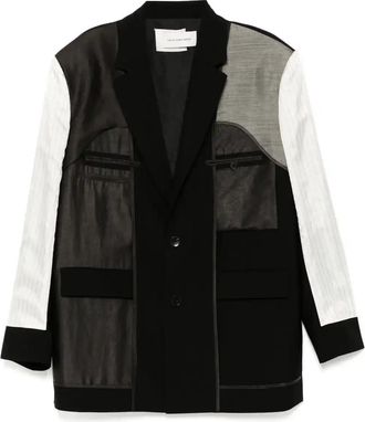 Feng Chen Wang Patchwork Blazer - Mens - Silk/Polyester/Wool
