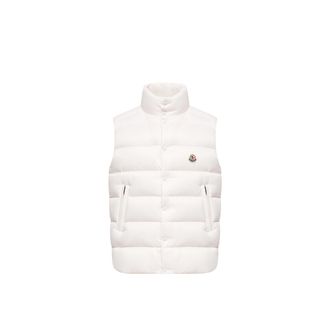 Moncler Moncler Tibb Down Vest, Men, White, Size: 0