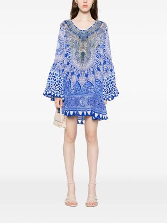 Camilla Jurk met franje - Blauw