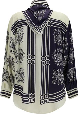 Alemais Womens Banderra Silk Shirt With Scarf Ink