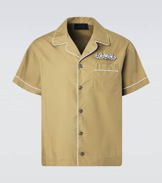 Simone Rocha Embellished cotton bowling shirt