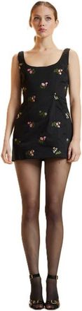 Cynthia Rowley Embroidered Mini Dress in Black at Nordstrom, Size 10
